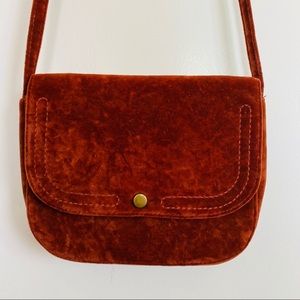 Universal thread suede crossbody purse